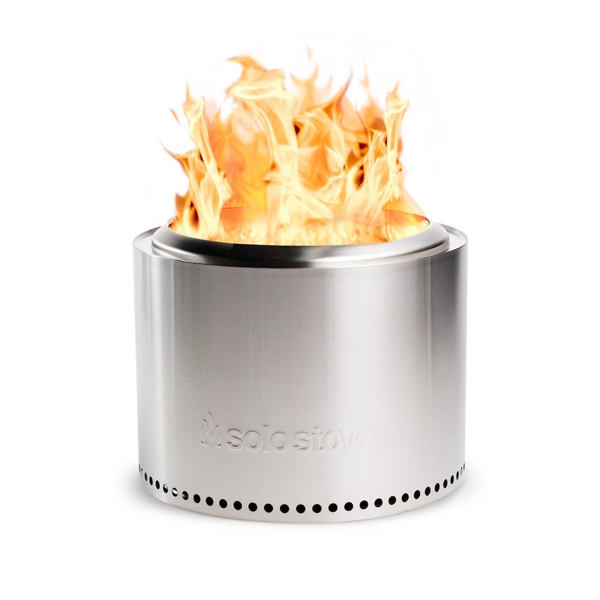 Solo Stove Wood Burning Fire Pit - 19.5in. Diameter, Stainless Steel, Low Smoke, Portable, Model# SSBON-2.0